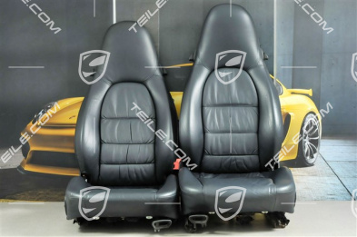 Seats, manual adjustable, leather, Metropole blue, Draped, set (L+R)