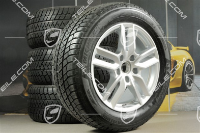 18" Winterräder Satz "Cayenne S" Facelift 2014->, Felgen 8J x 18 ET53 + Michelin Winterreifen 255/55 R18, mit RDK-Sensoren
