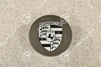 Radzierdeckel, konvex, Wappen Schwarz-Weiß, Platinum Seidenmatt