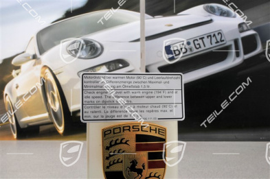 Klebeschild, Motorölstand Klebeschild, Motorölstand