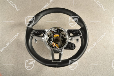 Multifunktionslenkrad PDK mit Schaltwippen, Sport Chrono Plus Paket, Leder, Schwarz