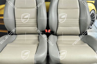 Seats, manual adjustable, Leatherette, Graphite grey, set (L+R)