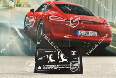 Identification / notice plate ISOFIX