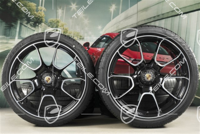 20-inch + 21-inch Turbo S Exclusive Design summer wheel set, rims 9,5J x 20 ET44 + 12J x 21 ET70 + Pirelli summer tyres 255/35 R20 + 315/30 R21, black high gloss