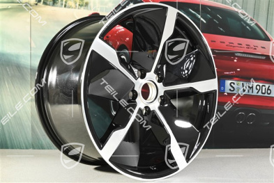 21-inch wheel rim Taycan Exclusive Design, 11,5J x 21 ET66, rear, black high gloss, L
