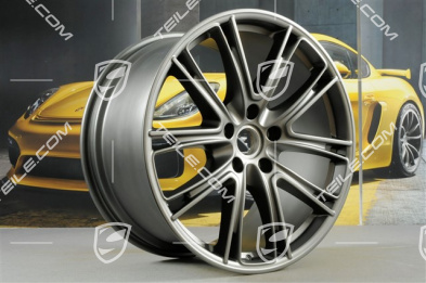 21-inch wheel rim set Panamera Exclusive, 9,5J x 21 ET71 + 11,5J x 21 ET69, Platinum satin mat