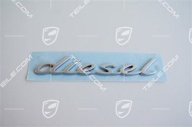 Logo "Diesel", White Silver Chrom, lateral, L Logo "Diesel", White Silver Chrom, lateral, L