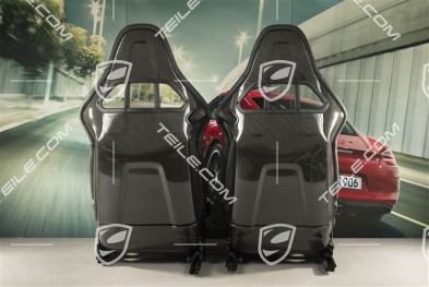Bucket seats, collapsible, leather/Alcantara black, seam in silver, with logo GT3, set, L+R