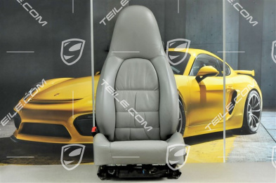 Seat, el adjustable, heating, leather, Graphite grey, Draped, L