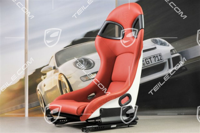Schalensitz, Leder, "Boxster" rot, mit geprägtem Porschewappen, L