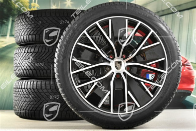 21-inch Macan Design winter wheel set, rims 8,5J x 21 ET27 + 10,5J x 21 ET47 + Pirelli winter tyres 255/45 R21 + 285/40 R21, black high gloss