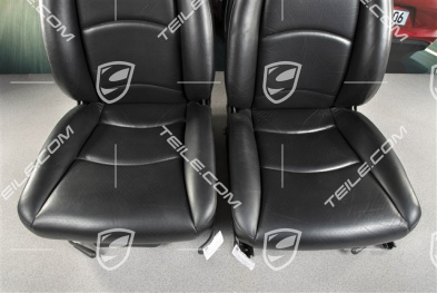 Seats, el. adjustable, leather, black , set (L+R)