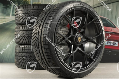 20-inch Winter wheel set for GT4RS and Spyder RS, rims 8J x 20 ET57 + 10J x 20 ET45, Michelin winter tires 235/35 R20 + 275/30 R20, black (satin matt), with TPMS