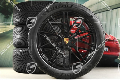 21-inch Cayenne "RS Spyder Design" winter wheel set, rims 9,5J x 21 ET46 + 11,0J x 21 ET49 + NEW Michelin Pilot Alpin 5 SUV winter tyres 285/45 R21 + 305/40 R21, with TPMS, black high gloss