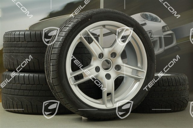 18" Boxster S Winterräder Satz (Felgen mit Reifen), Felgen vorne 8J x 18 ET57 + hinten 9J x 18 ET43 + NEUE Winterreifen 235/40 R18 + 255/40 R18