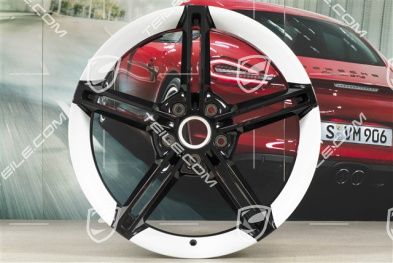 21" Felga Mission E Design, 9,5J x 21 ET60, czarny wysoki połysk/Biały Carrara Metallic