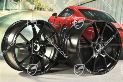 20" komplet felg Cayenne S, 10,5J x 20 ET64 + 9J x 20 ET50, czarny satynowy mat