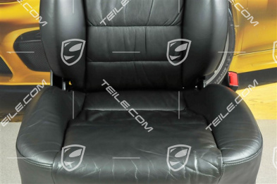 Sitz, el einstellbar, Leder, Schwarz, Raffleder, beschädigt, R