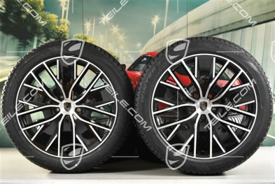 21-inch Macan Design winter wheel set, rims 8,5J x 21 ET27 + 10,5J x 21 ET47 + Pirelli winter tyres 255/45 R21 + 285/40 R21, black high gloss