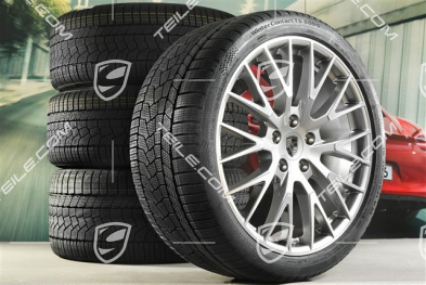 21" Panamera Exclusive Design Winterräder Satz, Felgen 9,5J x 21 ET71 + 10,5J x 21 ET71 + Continental Winter Contact TS860 S Winterreifen 275/35 R21 + 315/30 R21, Platinsilber