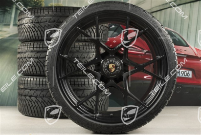 20-inch Winter wheel set for GT4RS and Spyder RS, rims 8J x 20 ET57 + 10J x 20 ET45, Michelin winter tires 235/35 R20 + 275/30 R20, black (satin matt), with TPMS