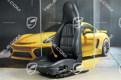 Seat, manual adjustable, leather, Metropole blue, Draped, damage, L