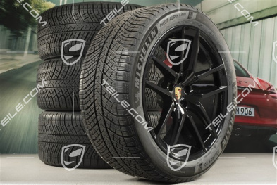 20-inch "Macan S" winter wheels set, rims 9J x 20 ET26 + 10J x 20 ET19 + NEW Michelin winter tyres 265/45 R 20 + 295/40 R 20, black satin matt, with TPMS