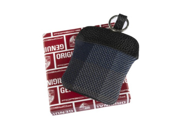 Key Case / Key pouch, plaid, blue checked