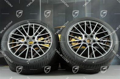 21" koła letnie Cayenne RS Spyder, komplet, felgi 9,5J x 21 ET46 + NOWE 11,0J x 21 ET49 + opony letnie Pirelli P Zero 285/40 R21 + 315/35 R21