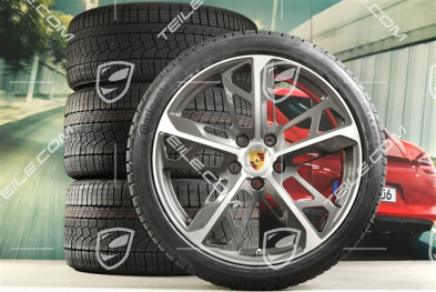 21" Cross Turismo Design winter wheel set, rims 9,5J x 21 ET60 + 11,5J x 21 ET66 + NEW Continental winter  tyres 265/35 R21 + 305/30 R21, Titanium