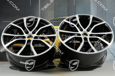 21" Felgensatz Cayenne Exclusive Design, 11J x 21 ET58 + 9,5J x 21 ET46, schwarz hochglanz