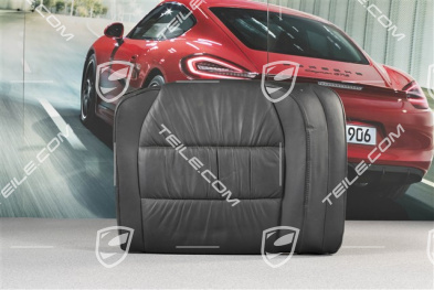 Back seat backrest, Draped leather, black, Cabrio, R