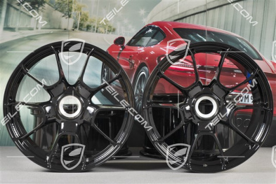 20" wheel rims set 911 Turbo S Exclusive Design, rims 11,5J x 20 ET56 + 9J x 20 ET51, black high-gloss