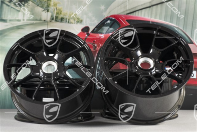 20" wheel rims set 911 Turbo S Exclusive Design, rims 11,5J x 20 ET56 + 9J x 20 ET51, black high-gloss