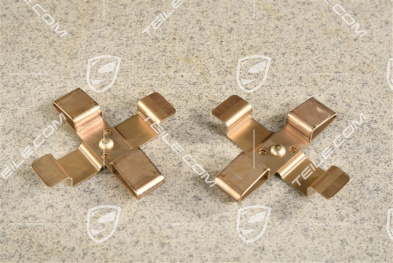 Spring, brake pad mouting kit / Front axle fixed caliper