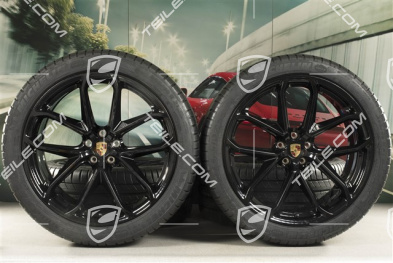 21" GT Design summer wheel set, wheel rims 9,5J x 21 ET27 + 10J x 21 ET19 + Michelin summer tyres 265/40 R21 + 295/35 R21, black high gloss, with TPM