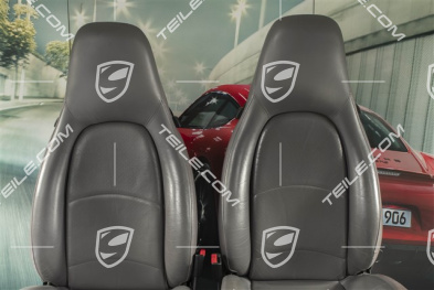 Seats, el. adjustable, leather, Grey, set (L+R)