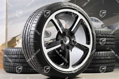 20" SportTechno Sommerräder Satz, Felgen 8,5J x 20 ET57 + 10J x 20 ET50, Pirelli Sommeräder 235/35 R20 + 265/35 R20, in Schwarz