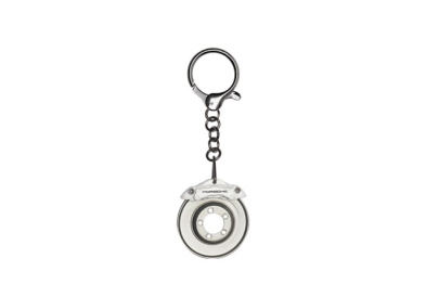 Brake-disc keyring, brake calliper in white Brake-disc keyring, brake calliper in white
