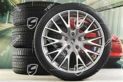 21" Panamera Exclusive Design Winterräder Satz, Felgen 9,5J x 21 ET71 + 10,5J x 21 ET71 + Continental Winter Contact TS860 S Winterreifen 275/35 R21 + 315/30 R21, Platinsilber