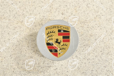 Radzierdeckel, konkav, farbiges Wappen, GT Silber
