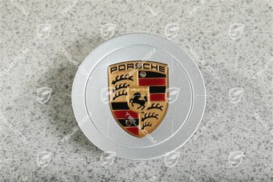Hub cap set, crest coloured, Silver