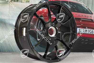 20" wheel rims set 911 Turbo S Exclusive Design, rims 11,5J x 20 ET56 + 9J x 20 ET51, black high-gloss