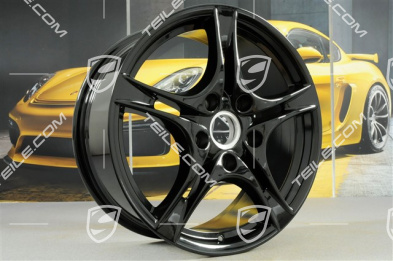 18-inch Cayman S II wheel set (Facelift), 8J x 18 ET57 + 9J x 18 ET43, black high gloss