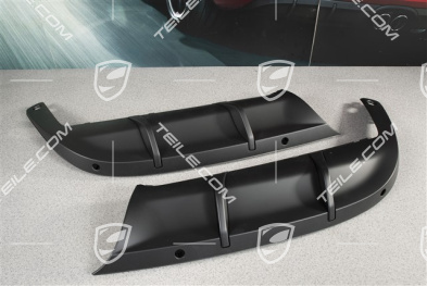 Linings, rear, lower, black mat, GTS, PDC, set L+R