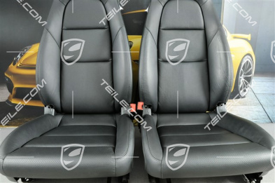 Seats, manual adjustment, heated, leatherette, black, set (L+R)