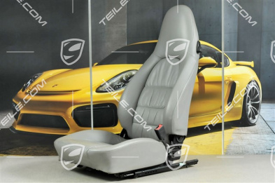 Seat, el adjustable, leather, Graphite grey, Draped, damage, R