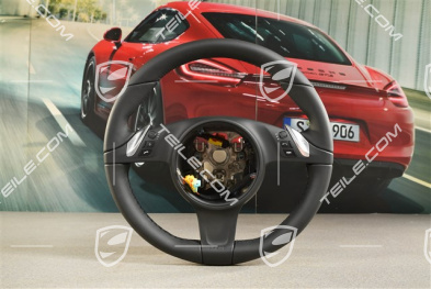 Multifunction steering wheel, PDK, Smooth Leather, Black