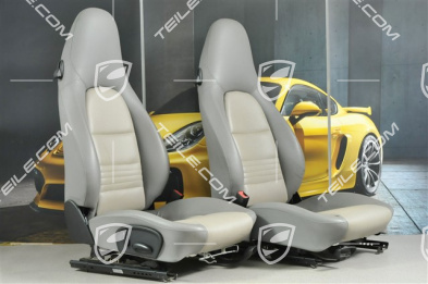 Seats, manual adjustable, Leatherette, Graphite grey, set (L+R)
