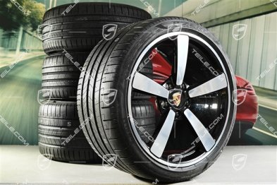 20"+21" koła letnie, komplet Turbo Exclusive Design, felgi 9,5J x 20 ET44 + 12J x 21 ET70 + opony letnie Pirelli 255/35 R20 + 315/30 R21, czarny wysoki połysk